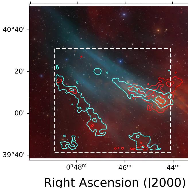 Andromeda's tenuous veil: extensive nebular emission near (yet far from) M31
